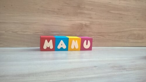 Nomes em Cubos - Mod. Infantil - 6 x 6 x 6 cm - 4 Letras