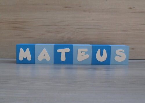 Nomes em Cubos - Mod. Infantil - 6 x 6 x 6 cm - 6 Letras