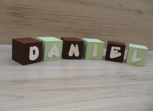 Nomes em Cubos - Mod. Infantil - 6 x 6 x 6 cm - 6 Letras