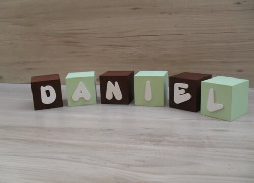 Nomes em Cubos - Mod. Infantil - 6 x 6 x 6 cm - 6 Letras