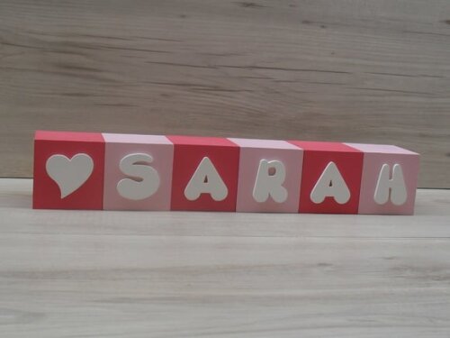 Nomes em Cubos - Mod. Infantil - 6 x 6 x 6 cm - 6 Letras