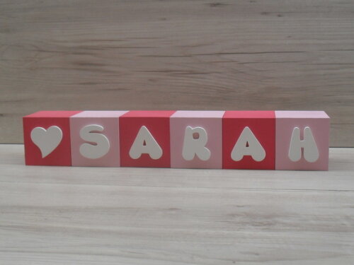 Nomes em Cubos - Mod. Infantil - 6 x 6 x 6 cm - 6 Letras