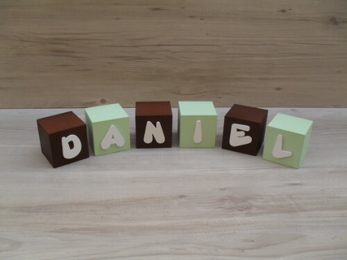 Nomes em Cubos - Mod. Infantil - 6 x 6 x 6 cm - 6 Letras