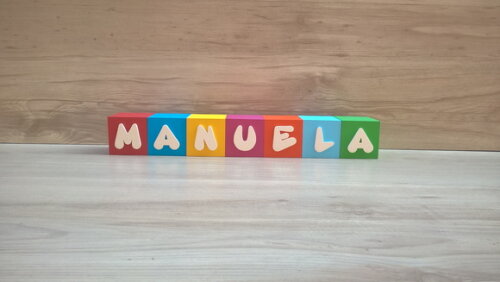 Nomes em Cubos - Mod. Infantil - 6 x 6 x 6 cm - 7 Letras
