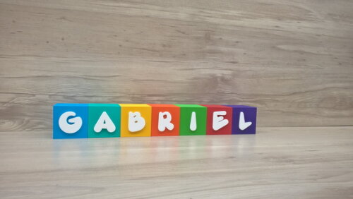 Nomes em Cubos - Mod. Infantil - 6 x 6 x 6 cm - 7 Letras