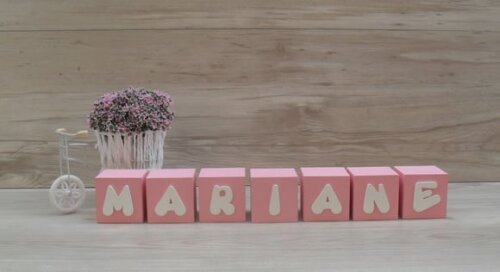 Nomes em Cubos - Mod. Infantil - 6 x 6 x 6 cm - 7 Letras