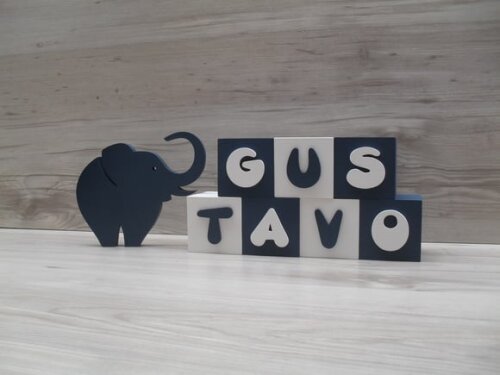 Nomes em Cubos - Mod. Infantil - 6 x 6 x 6 cm - 7 Letras