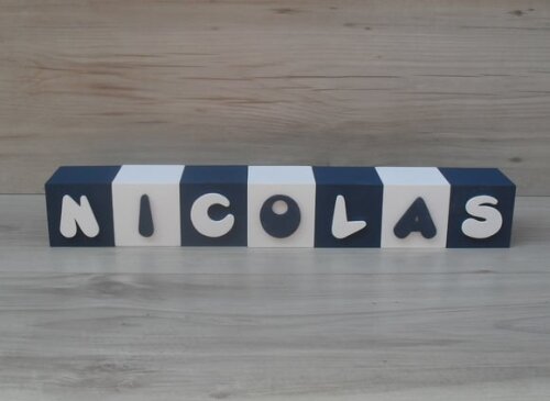 Nomes em Cubos - Mod. Infantil - 6 x 6 x 6 cm - 7 Letras