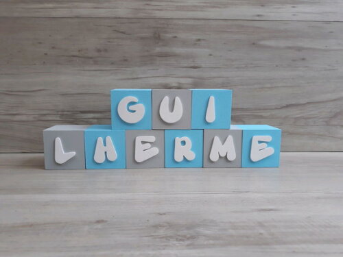 Nomes em Cubos - Mod. Infantil - 6 x 6 x 6 cm - 9 Letras