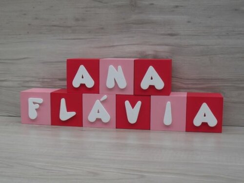 Nomes em Cubos - Mod. Infantil - 6 x 6 x 6 cm - 9 Letras