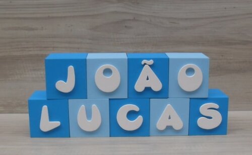 Nomes em Cubos - Mod. Infantil - 6 x 6 x 6 cm - 9 Letras