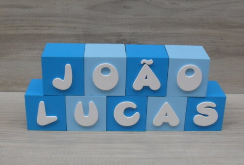 Nomes em Cubos - Mod. Infantil - 6 x 6 x 6 cm - 9 Letras