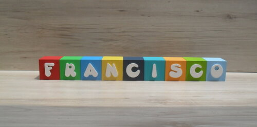 Nomes em Cubos - Mod. Infantil - 6 x 6 x 6 cm - 9 Letras