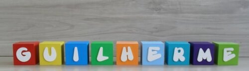 Nomes em Cubos - Mod. Infantil - 6 x 6 x 6 cm - 9 Letras