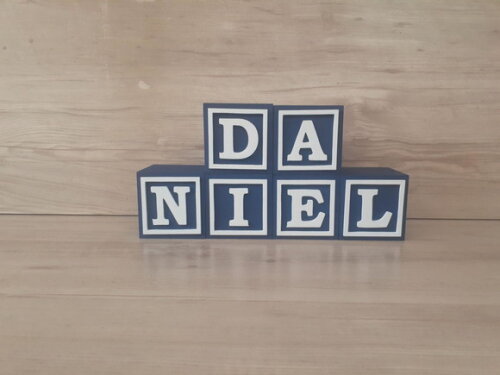 Nomes em Cubos - Mod. Moldura - 6 x 6 x 6 cm - 6 Letras