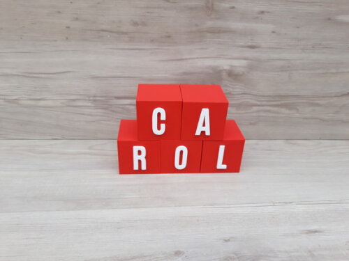Nomes em Cubos - Mod. Youtube - 6 x 6 x 6 cm - 5 Letras