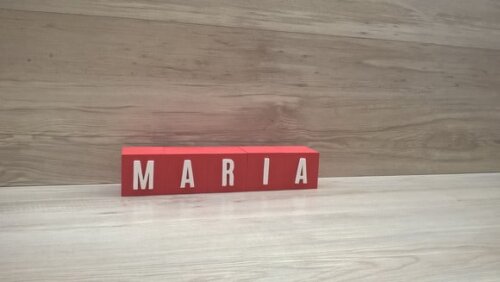Nomes em Cubos - Mod. Youtube - 6 x 6 x 6 cm - 5 Letras