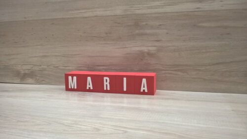 Nomes em Cubos - Mod. Youtube - 6 x 6 x 6 cm - 5 Letras
