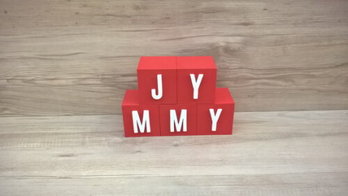 Nomes em Cubos - Mod. Youtube - 6 x 6 x 6 cm - 5 Letras