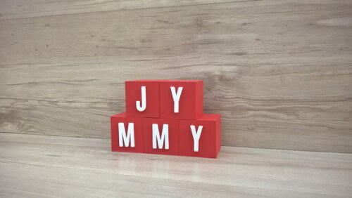 Nomes em Cubos - Mod. Youtube - 6 x 6 x 6 cm - 5 Letras