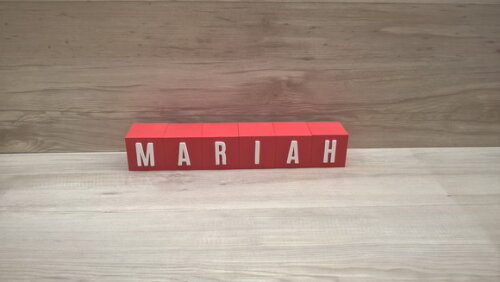 Nomes em Cubos - Mod. Youtube - 6 x 6 x 6 cm - 6 Letras