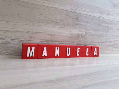Nomes em Cubos - Mod. Youtube - 6 x 6 x 6 cm - 7 Letras