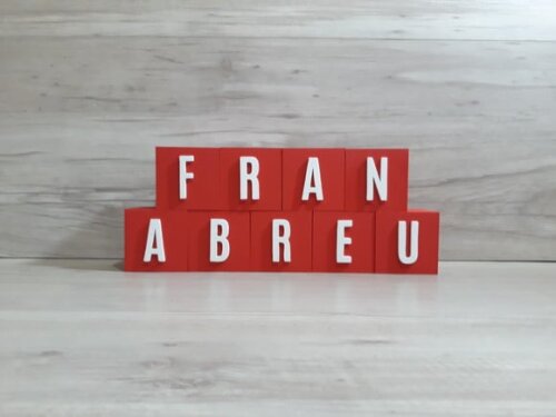 Nomes em Cubos - Mod. Youtube - 6 x 6 x 6 cm - 9 Letras