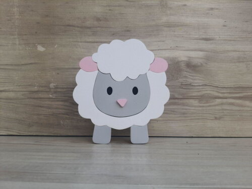 Ovelha de Mesa em mdf - Decoração Fazendinha - 15 cm