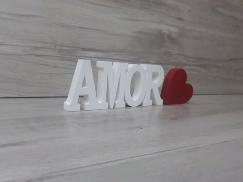 Palavra AMOR - linha BK + mini coração