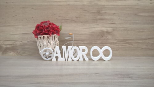 Palavra AMOR - linha BK + mini infinito