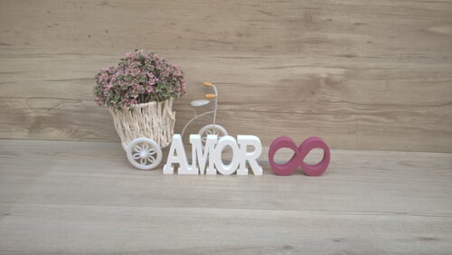 Palavra AMOR - linha BK + mini infinito