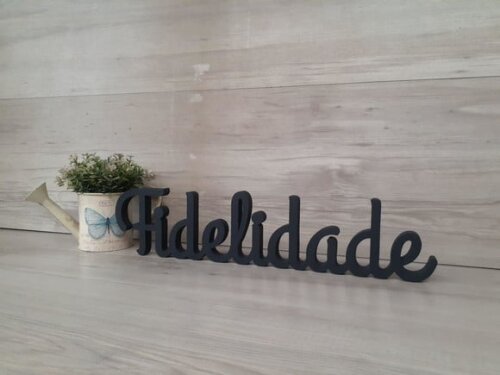 Palavra de Mesa em mdf - Fidelidade - Linha Gh