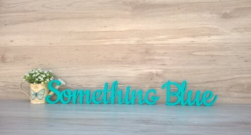 Palavra de Mesa em mdf - Linha Ck - Something Blue 10 cm