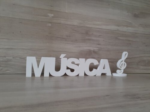 Palavra de mesa em MDF - MÚSICA + Clave de Sol