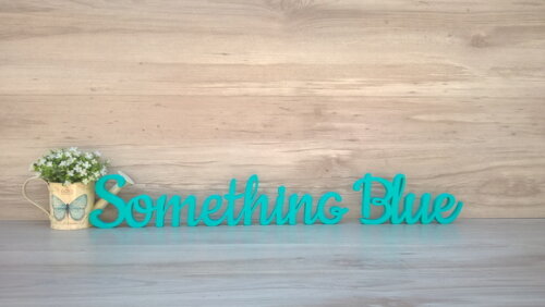Palavra de Mesa em mdf - Linha Ck - Something Blue 10 cm