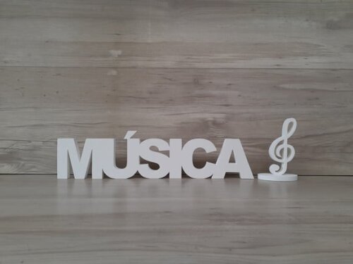 Palavra de mesa em MDF - MÚSICA + Clave de Sol