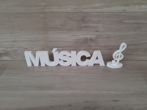 Palavra de mesa em MDF - MÚSICA + Clave de Sol