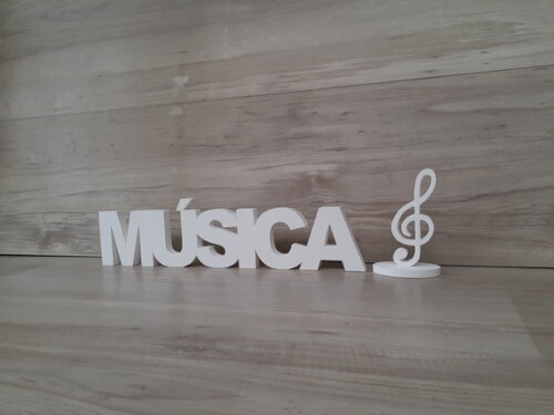 Palavra de mesa em MDF - MÚSICA + Clave de Sol