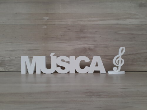 Palavra de mesa em MDF - MÚSICA + Clave de Sol