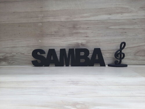 Palavra de Mesa em mdf - Samba + Clave de Sol