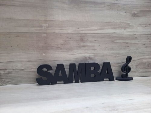 Palavra de Mesa em mdf - Samba + Clave de Sol