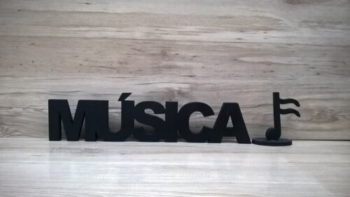 Palavra de mesa em MDF - MÚSICA + Semicolcheia
