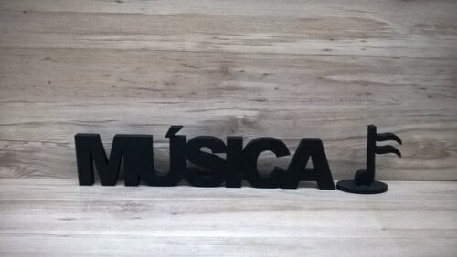 Palavra de mesa em MDF - MÚSICA + Semicolcheia