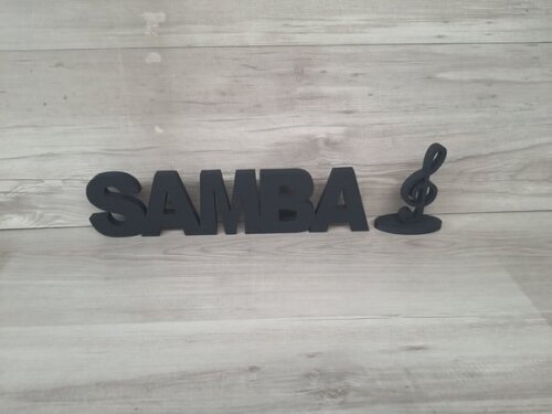 Palavra de Mesa em mdf - Samba + Clave de Sol
