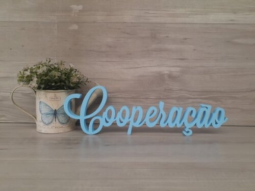 Palavra De Mesa Em Mdf Cooperação - Linha Ls