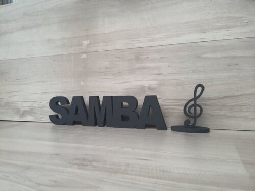 Palavra de Mesa em mdf - Samba + Clave de Sol