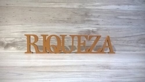 Palavra de mesa MDF - RIQUEZA