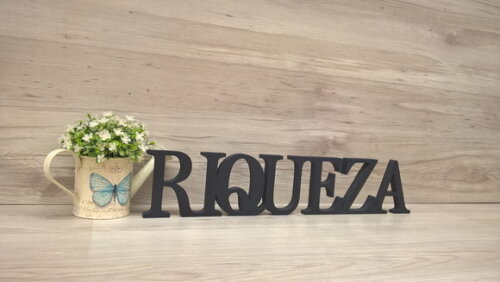 Palavra de mesa MDF - RIQUEZA