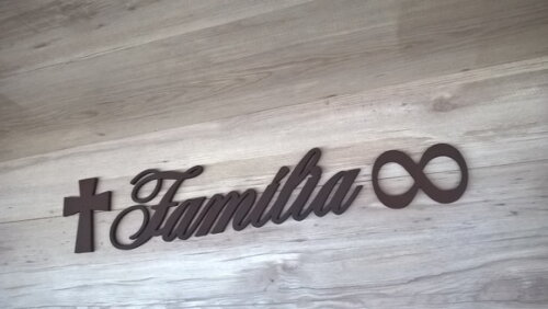 Palavra de Parede Família - linha AS2 + Cruz + Infinito