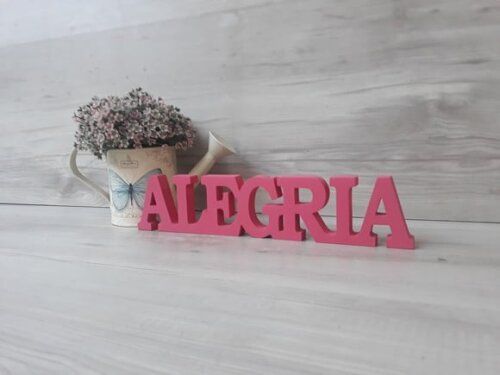 Palavra decorativa ALEGRIA - linha BK